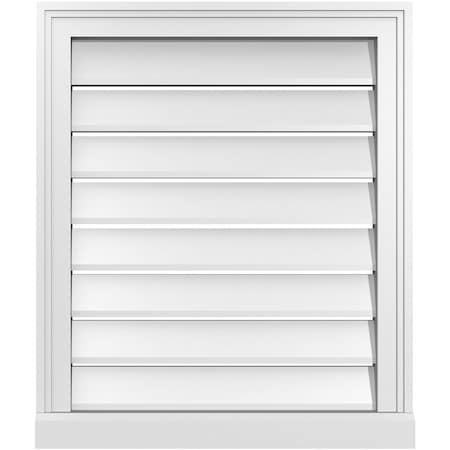 Ekena Millwork Vertical Surface Mount PVC Gable Vent: Functional, w/ 2"W x 2"P Brickmould Sill Frame, 22"W x 26"H GVPVE22X2603SF
